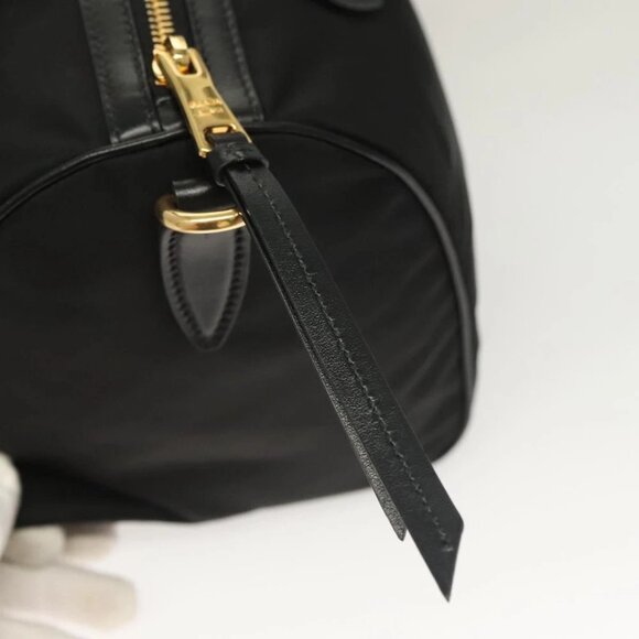PRADA Hand Bag Nylon 2way Black Gold 1BB797 Auth am8598 - Picture 12 of 15